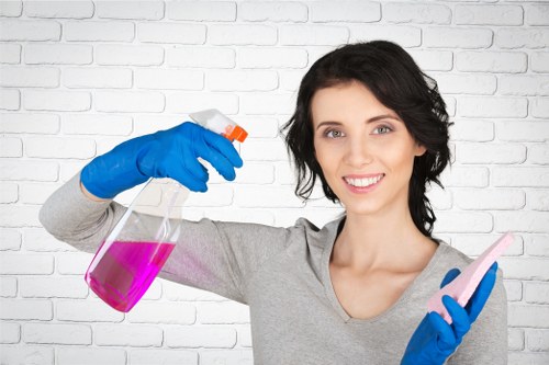 Professional cleaning of lift and touchpoint areas in a West London building