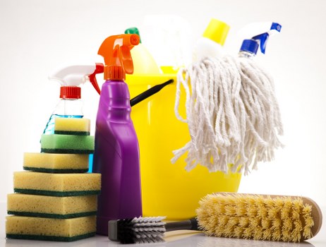 Professional carpet cleaning process in a room